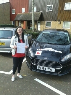 Passed her test on the 13th March 2015