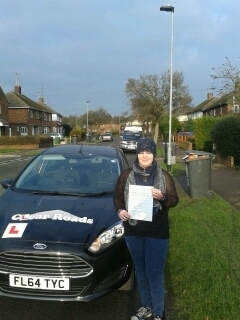 Passed her test on the 22nd January 2015