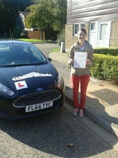 Passed her test on the 9th of October 2015