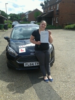 Passed her test on the 15th of June 2015